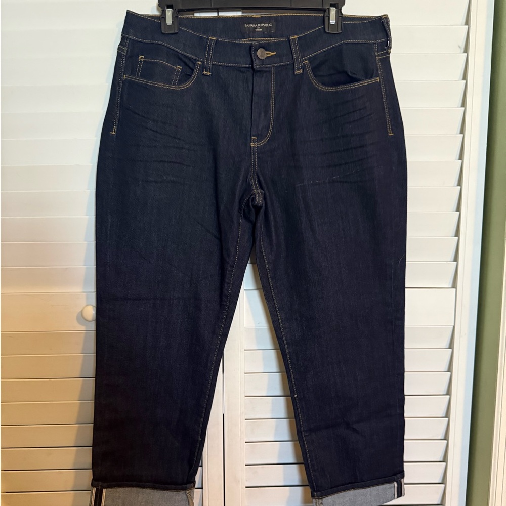 Banana Republic Dark Indigo cropped Skinny Jeans